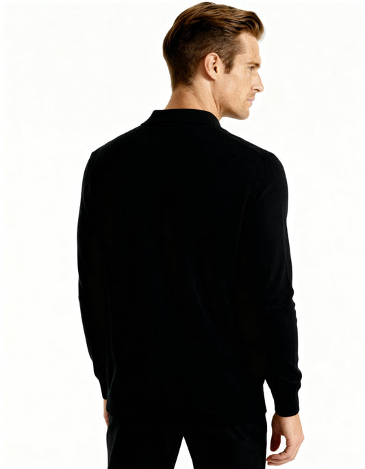 Men's 100% Cashmere Polo Shirt – Luxury Knit Short-Sleeve Polo
