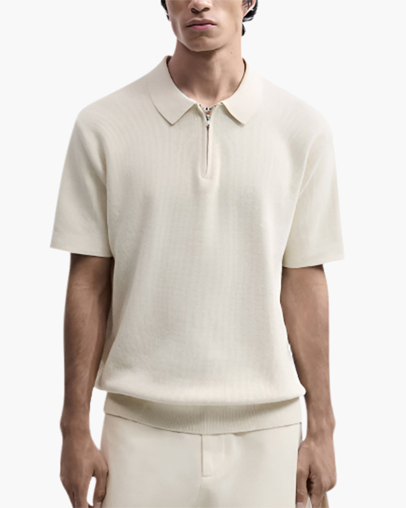 Men's Zip-Up Polo Shirt – Marbella Knit Quarter-Zip Polo