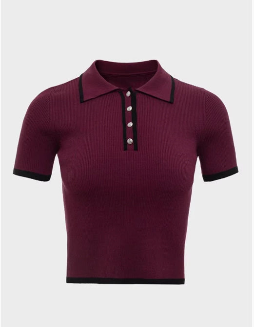 Ribbed Preppy Polo