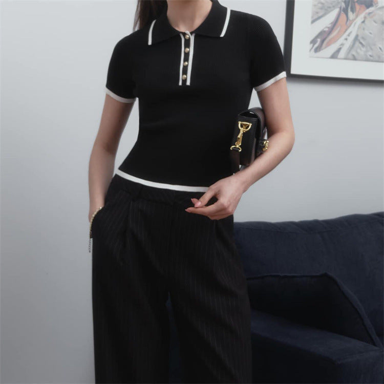 Ribbed Preppy Polo