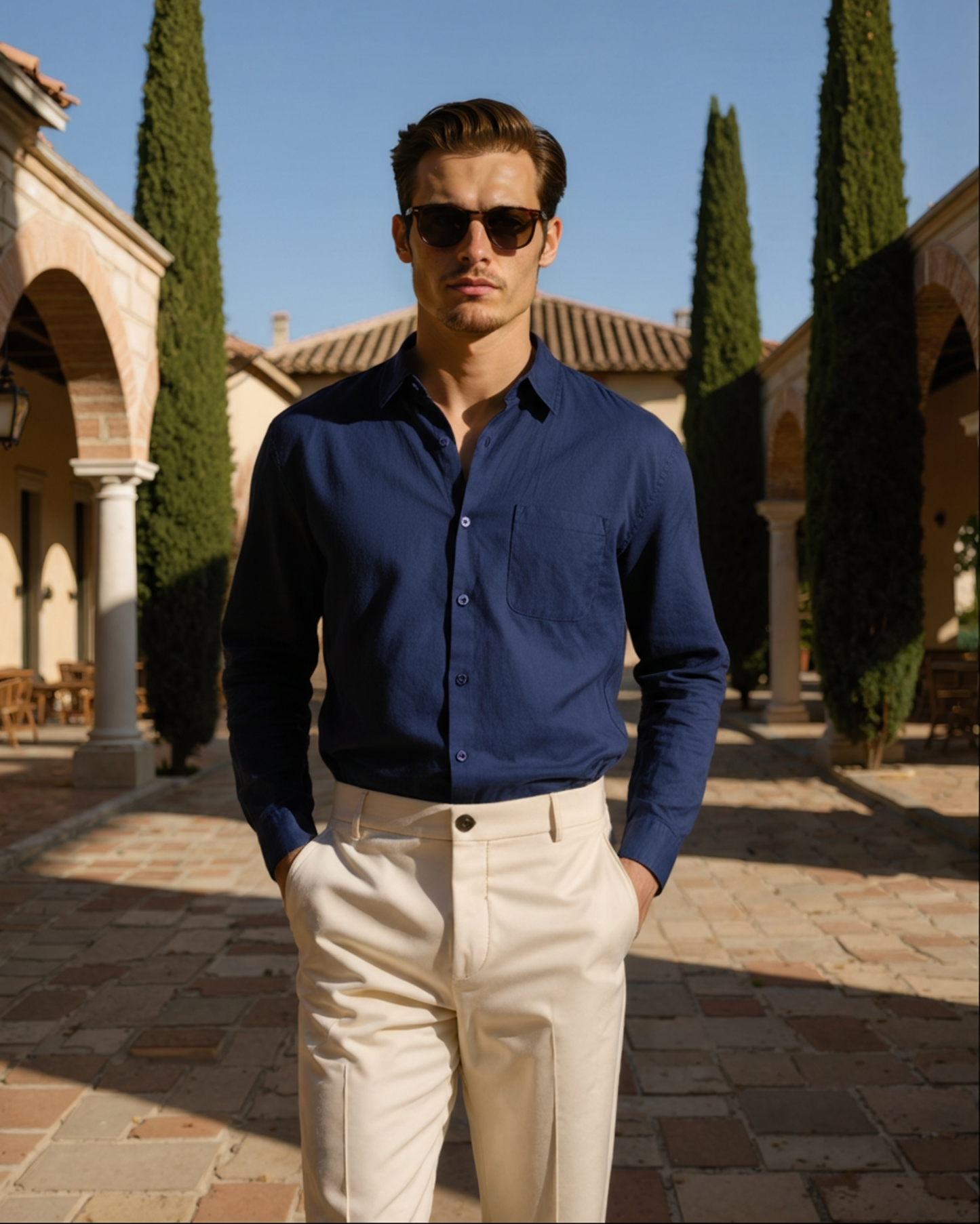 Men's 100% Linen Shirt – Cape Town Long-Sleeve Button-Up