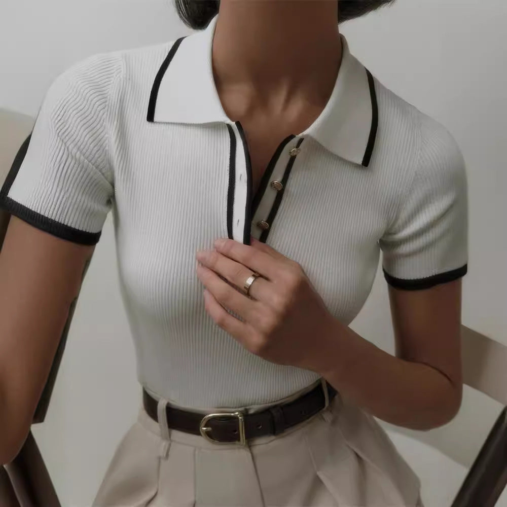 Ribbed Preppy Polo