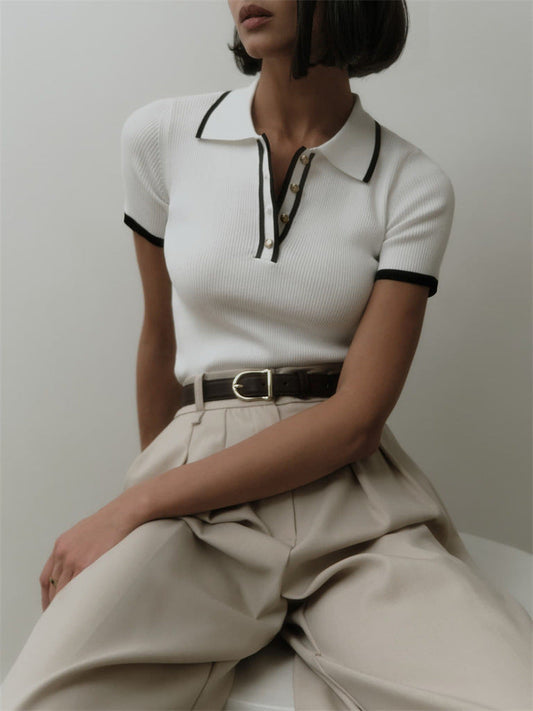 Ribbed Preppy Polo