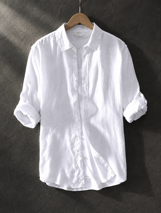 The Old Money Club — White Linen Shirt