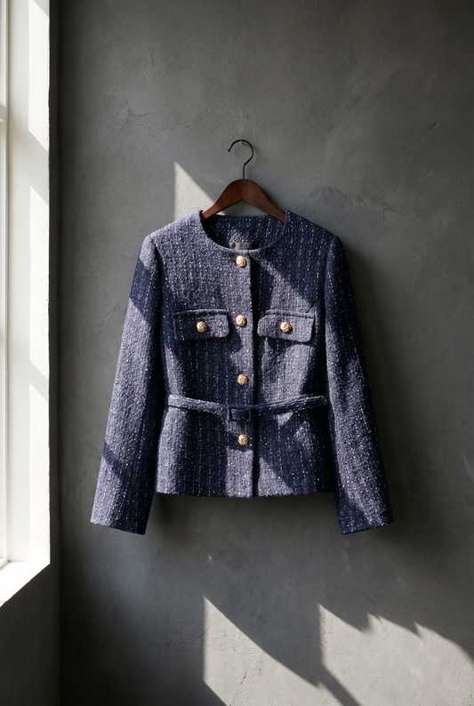 The Old Money Club - Navy Tweed Jacket