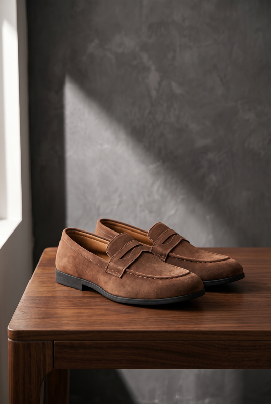 The Old Money Club - Penny Suede Loafers